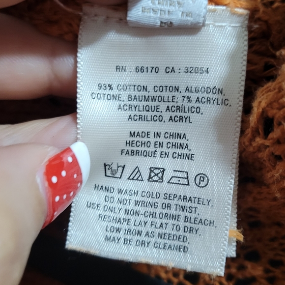 Anthropologie Knitted Knotted Orange Cardigan | Size M - Picture 7 of 7
